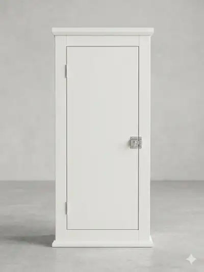 Clean White Freestanding Storage Cabinet - 3 Shelves, View more