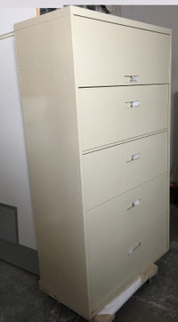 Metal 5 Drawer Lateral File Cabinet W.36"xH.64.5”xD.18” Like New