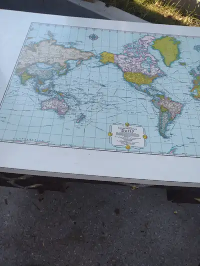 Free furniture giveaway. Rand McNally World Map Desk, View more