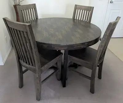 Solid Wood Dining Room Table & Chairs, View more