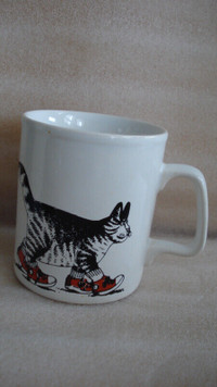 vintage B Kliban cat in sneakers mug