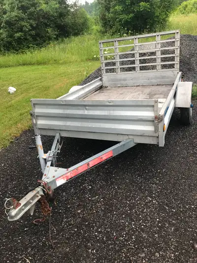 87” x 60” galvanized utility trailer swing back and front access