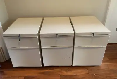 Rolling Lockable Workstation Filing Cabinets by Teknion, View more