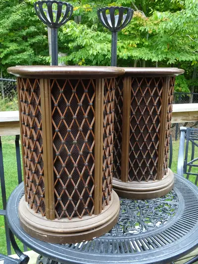 MID CENTURY MODERN Speakers PIONEER End Tables Omnidirectional CS-06 JAPAN … fabulous mid century Pi...