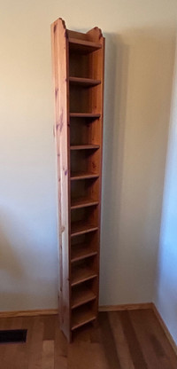 Wooden Tall Narrow Bookcase/Curio Display