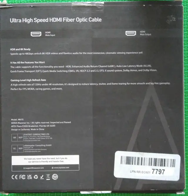 8K HDMI Fiber Optic Cable 50ft/15m Maxonar (Certified) 48Gbps in Other Business & Industrial in City of Toronto - Image 10