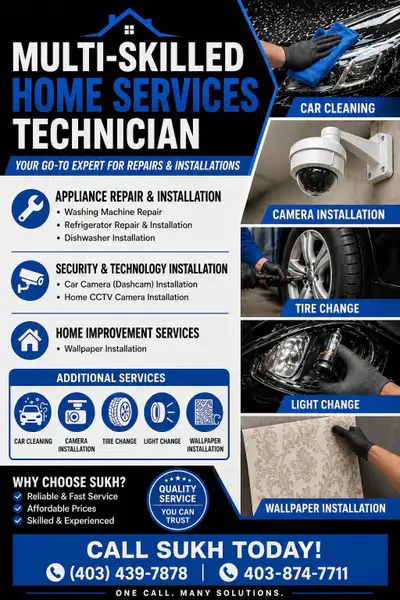 multi-skilled home services technician available, View more