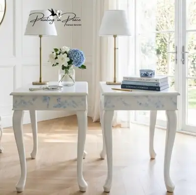 Refinished Set of Bombay End Tables/Nightstands, View more