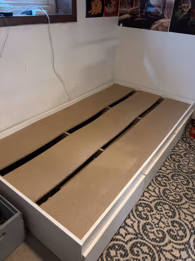 Pickup April 17th Twin size Bedframe 1 drawer damaged IKEA brand