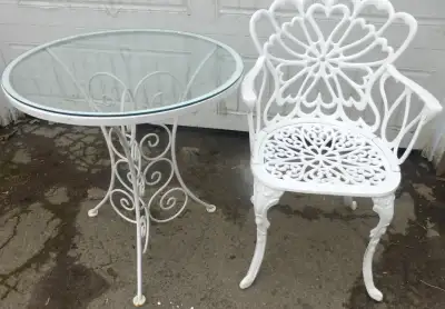 Patio Garden Chair / Table Wrought Iron, View more