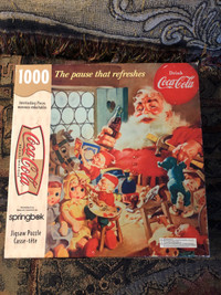 Coca Cola Puzzle Santa vintage springbok The pause that refreshe