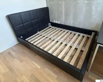 IKEA King size bed leather frame. I prefer e-transfer., View more