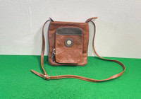 Boho Brown Hand Tooled Leather Purse Clutch 70’s, Mouflon Sacs-B