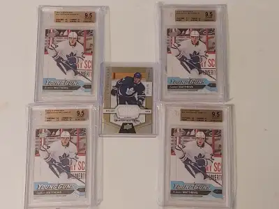 Up for sale are Auston Matthews BGS 9.5 TRUE GEM MINT PLUS (3 x 9.5 and 1 x 10) Young Guns. With the...