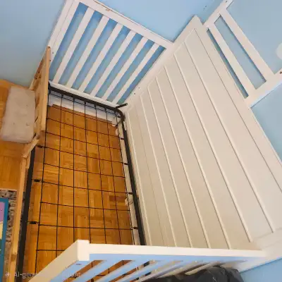 One baby crib $30 and one toddler bed $40