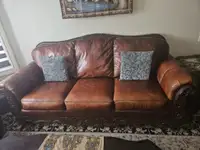 Leather sofa love seat  living room  with coffee tables 