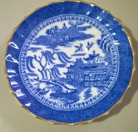 Antique Copelands China  Blue and White Small Willow Plate