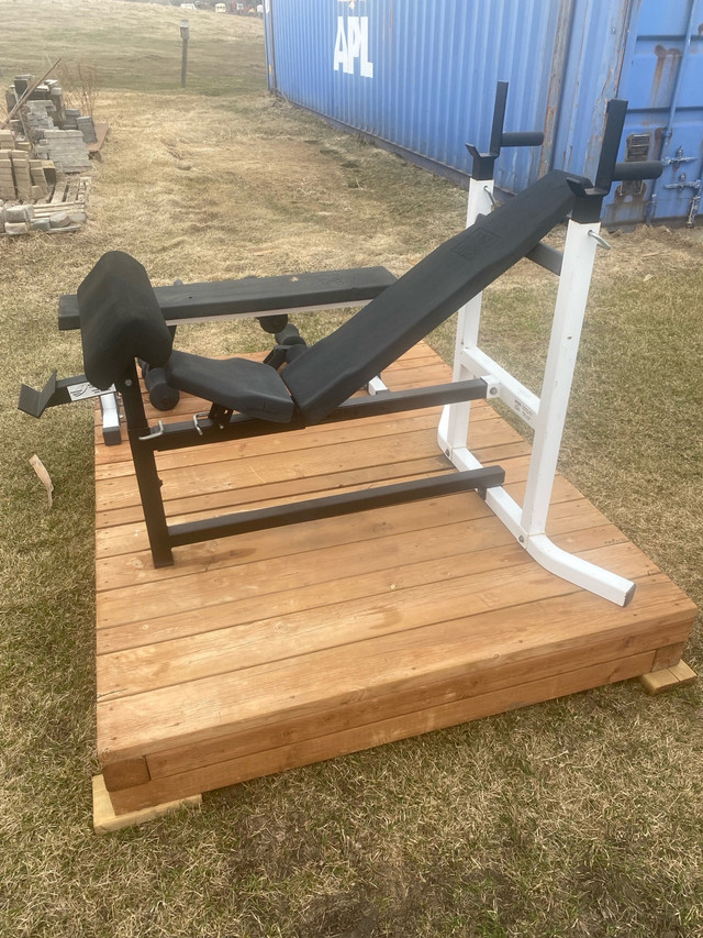 Incline weight bench with leg extension  with regular bench in Exercise Equipment in St. Albert