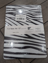 Apple Macbook New Air 13 inch case w/ keyboard stickers - Zebra