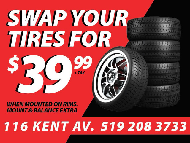 Swap Tires Discount!!! Call for appointment  in Garage Sales in Kitchener / Waterloo
