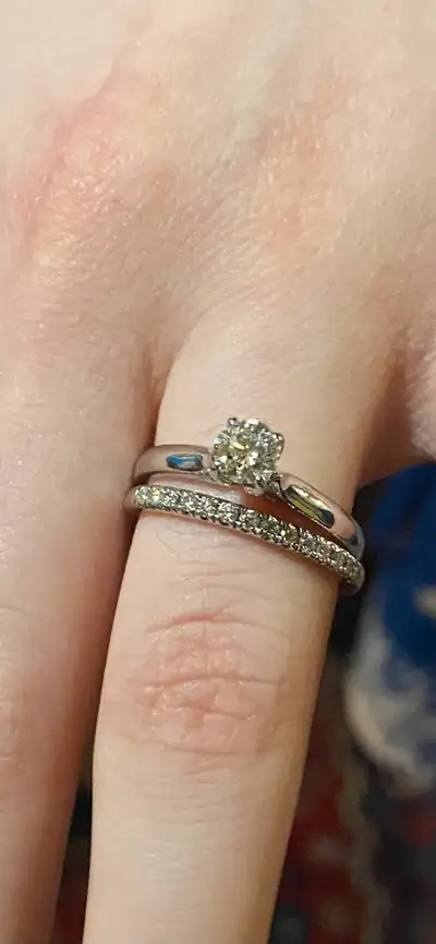 Half Carat Maple Leaf Diamonds engagement ring set in 18kt white gold . 50 cut anniversary diamond f...