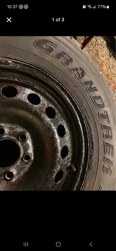 Please take the time to read the whole ad. Great deal on a set of 4 like new Dunlop Grand trek mud a...