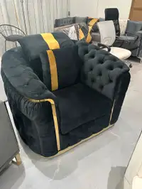 Lux Sofa Chair Black Velvet 