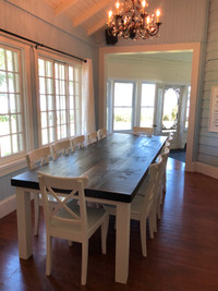 Custom harvest tables and woodworks