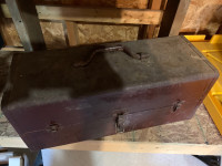 Antique metal tool box