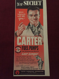 1951 Carter Fuel Pumps Original Ad