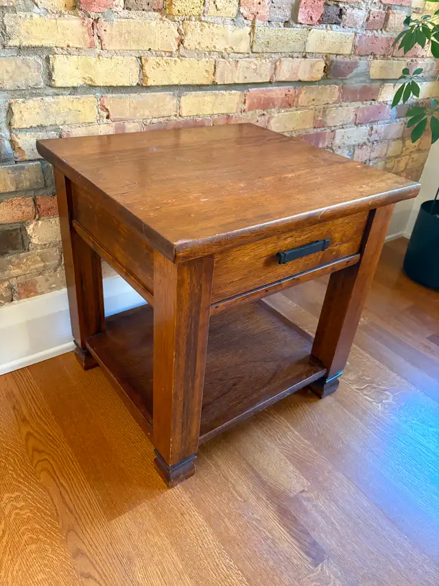 Vintage Pottery Barn Living Room 3pc Table Set - Rustic Mahogany ...