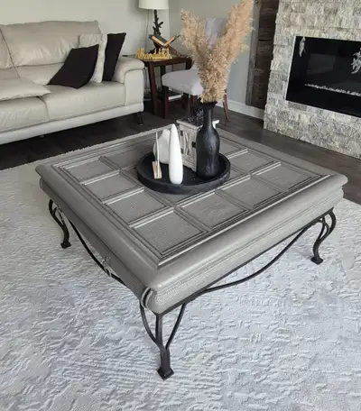 View Wicker & Wrought Iron Coffee Table w/ 2 Drawers, View more