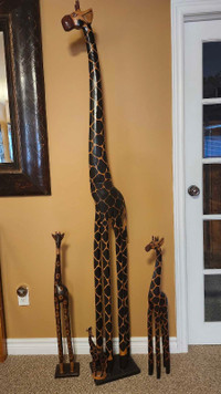 FOUR GIRAFF, tallest is 80" and two are 30", plus the baby
