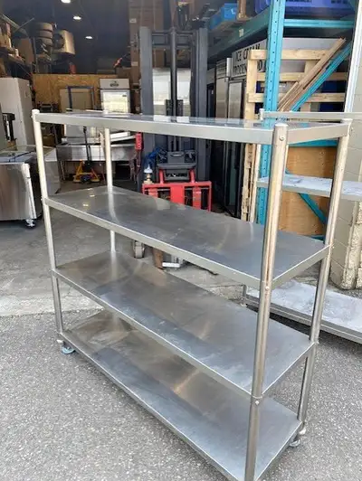 Heavy Duty Rolling Stainless Steel Cart 58.5" W x 19" D x 61" T, View more