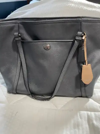 Coach tote purse-grey/silver, View more