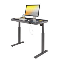 airLIFT Modern Height Adjustable Electric Glass Desk with Drawe