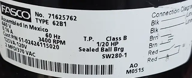 FASCO Inducer Blower Motor Assembly 71625762   M016 in Heating, Cooling & Air in City of Toronto - Image 3