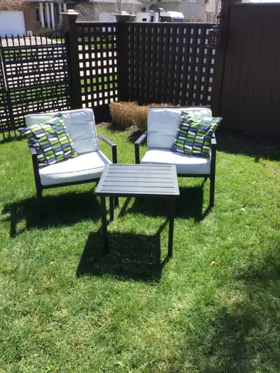 3 Piece Aluminium Patio Furniture Set With Cushions, View more