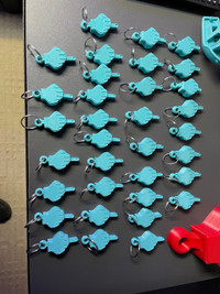 3d printed articulated middle finger keys chains all dif. Colors