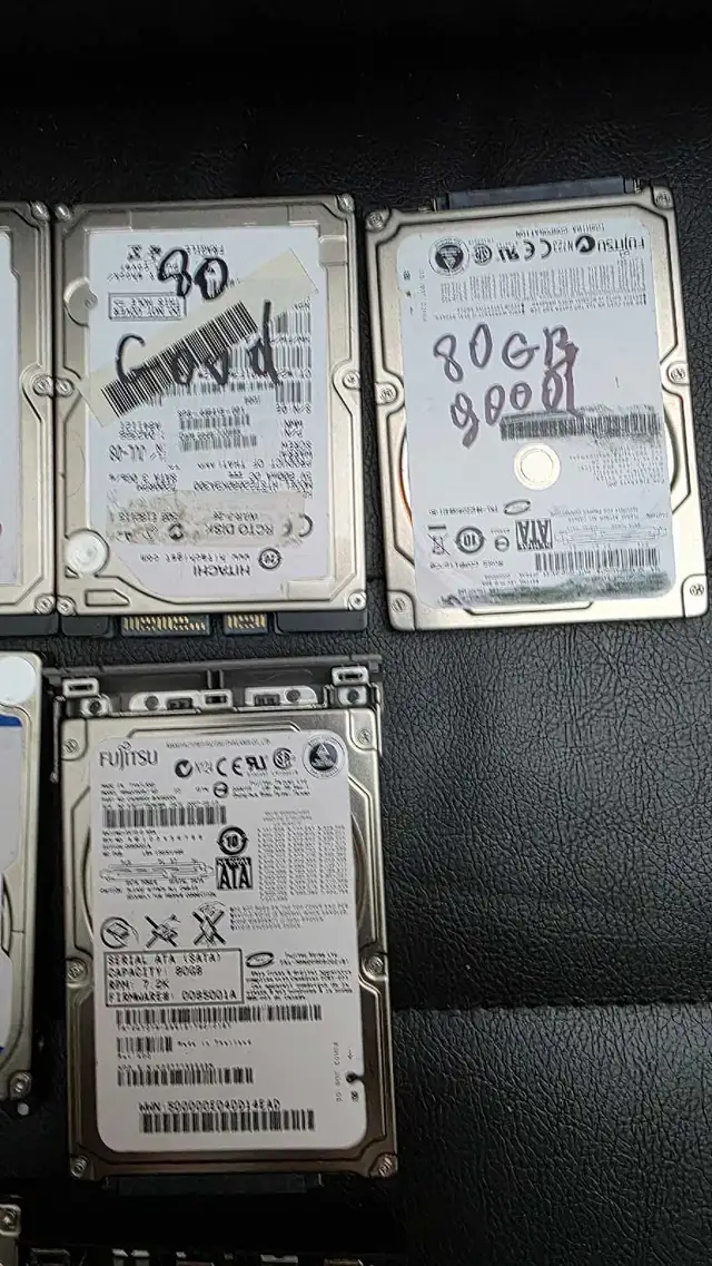 11  Laptops hard drives 2.5" /80GB/ 100% health in System Components in Hamilton - Image 5