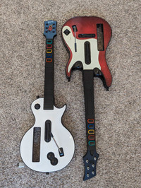 2 Nintendo Wii Guitar Hero Wireless Guitars - For Parts or Repai