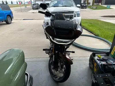 I’m sadly selling my 2024 CVO Road Glide. The paint is copperhead. It has a 135” motor with a wedge...