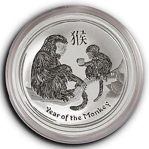 piece en argent singe/silver lunar II bullion monkey 2016 1/2 oz dans Art et objets de collection  à Ville de Montréal