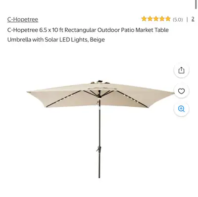 6.5 x 10 ft Patio Umbrella With LEDs , View more