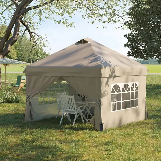 Outsunny 10' x 10' Pop Up Canopy Tent, Instant Sun Shelter in Outdoor Décor in Markham / York Region - Image 3