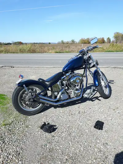 '81 rebuilt shovelhead built on a 2000 Paughco frame. Roughly 2000miles on rebuilt motor. Hard tail...