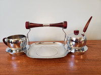 Vintage Chrome Glo-Hill Serving Caddy Tray