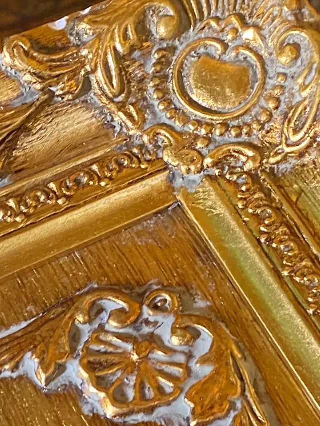 Vintage Bubble Glass Gold Wood Double Picture Frame 16" X 22" in Arts & Collectibles in Vancouver - Image 3