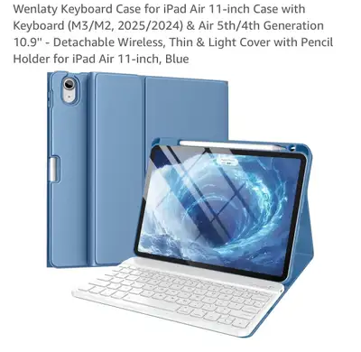 Wenlaty Keyboard Case for iPad Air 11-inch Case with Keyboard (M3/M2, 2025/2024) & Air 5th/4th Gener...