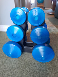 Dumbells for home exercise with stand